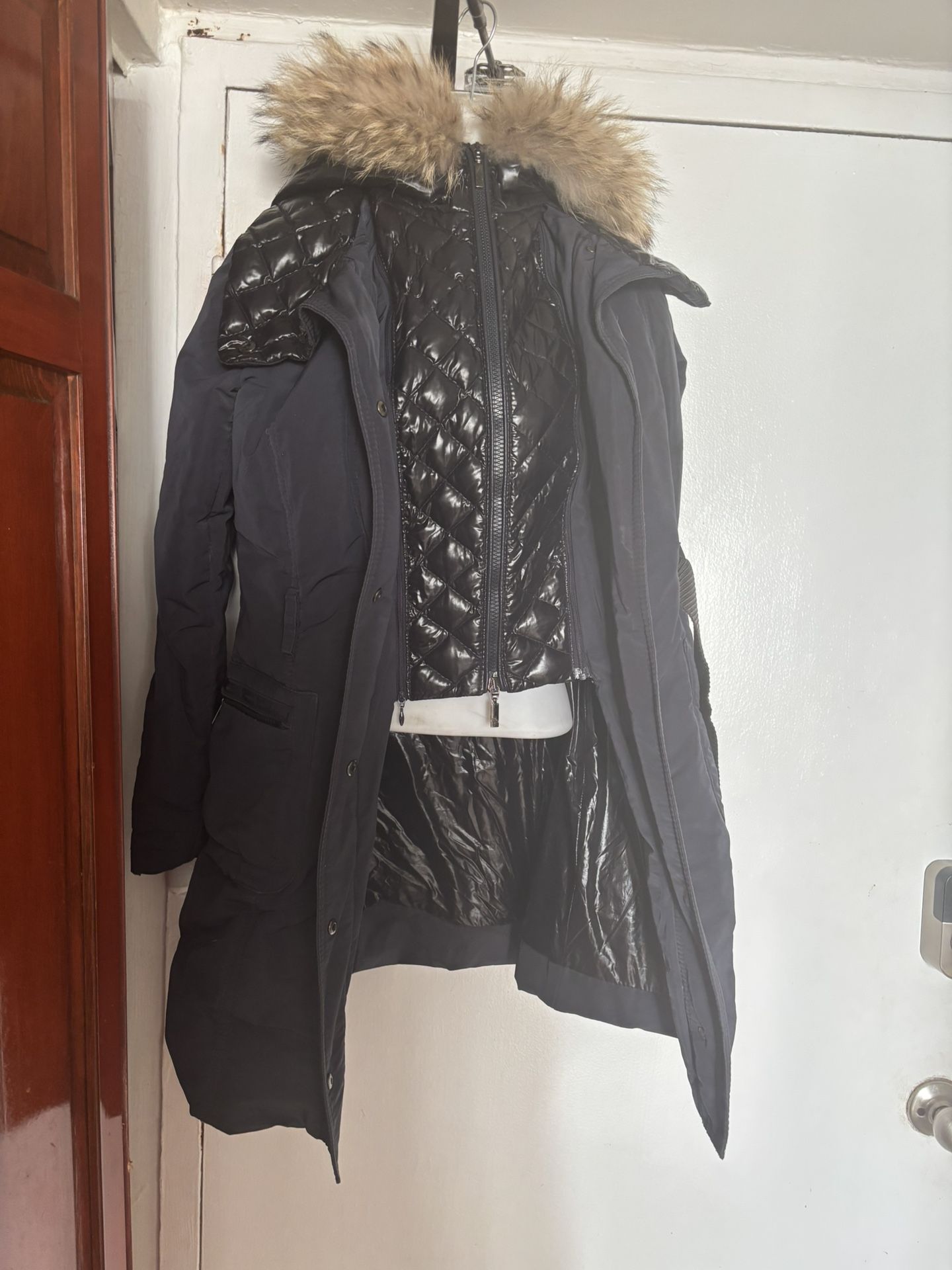 Moncler jacket fur hoodie coat trench bomber removable quilted puffer lining