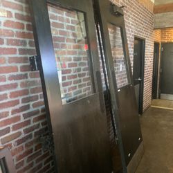 double door and a 2 by 4 window