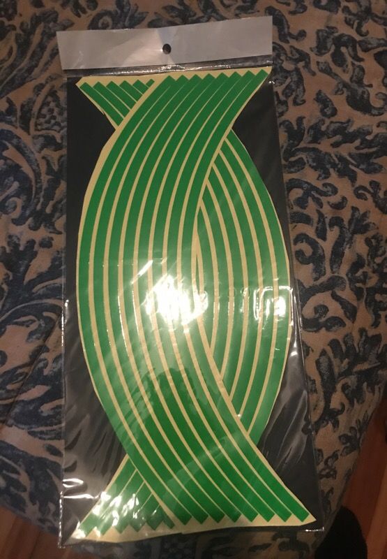 Kawasaki green wheel striping stripes rim