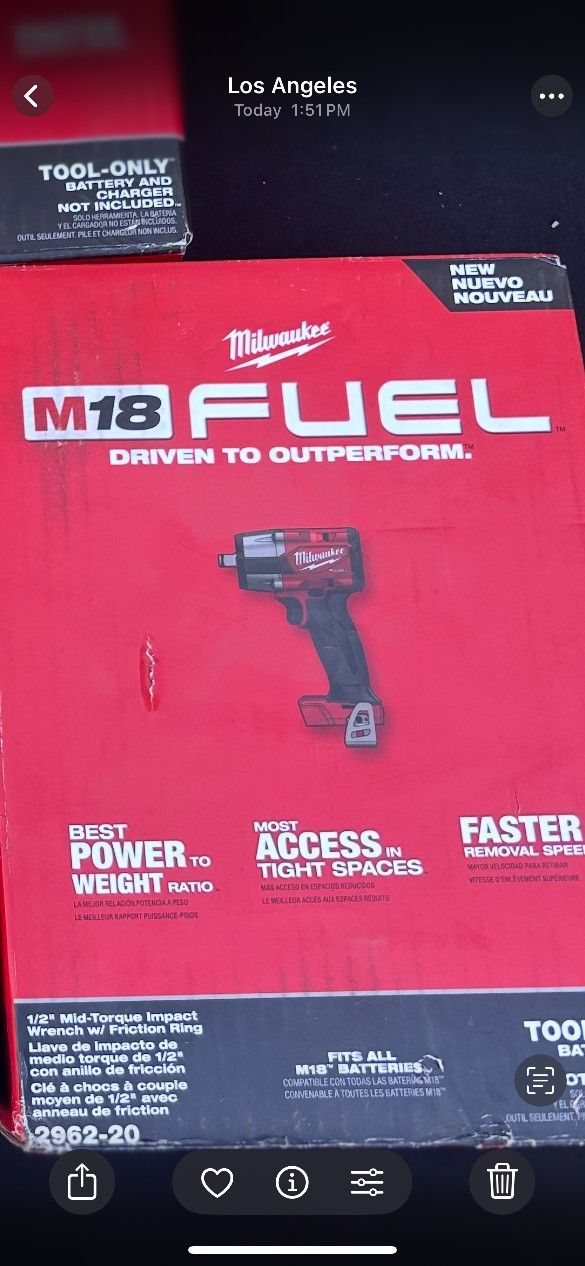 M18 FUEL Gen-2 18V Lithium-Ion Brushless Cordless Mid Torque 1/2 in. Impact Wrench w/Friction Ring (Tool-Only)

