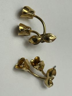 Gold tone tulip earrings