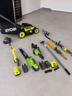 Ryobi & Greenworks Cordless Yard Tool Package