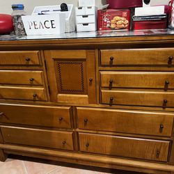 Solid Wood Drawer Chest with Mirror 