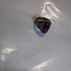 14 Carnelianin the Center 925 Size 6 Used