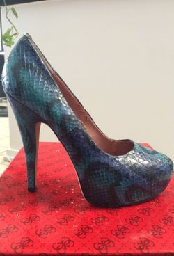 Blue high heels