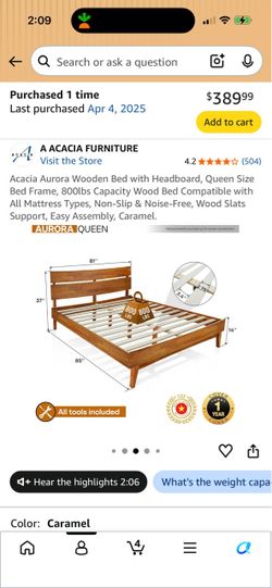 Real wood Queen sized bed