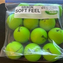 12 Srixon Soft Feel Golf Balls - Green