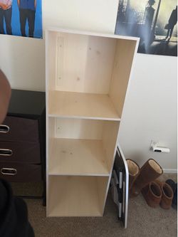 Bookshelf, office drawers, desk