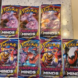 Pokemon Sun & Moon Unified Minds 7 Booster Packs 