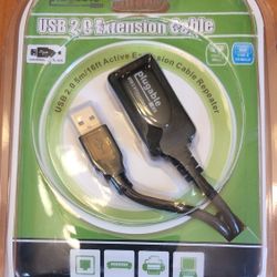 Plugable 5 Meter (16ft) USB 2.0 Active Extension Cable Type A Male to A Female