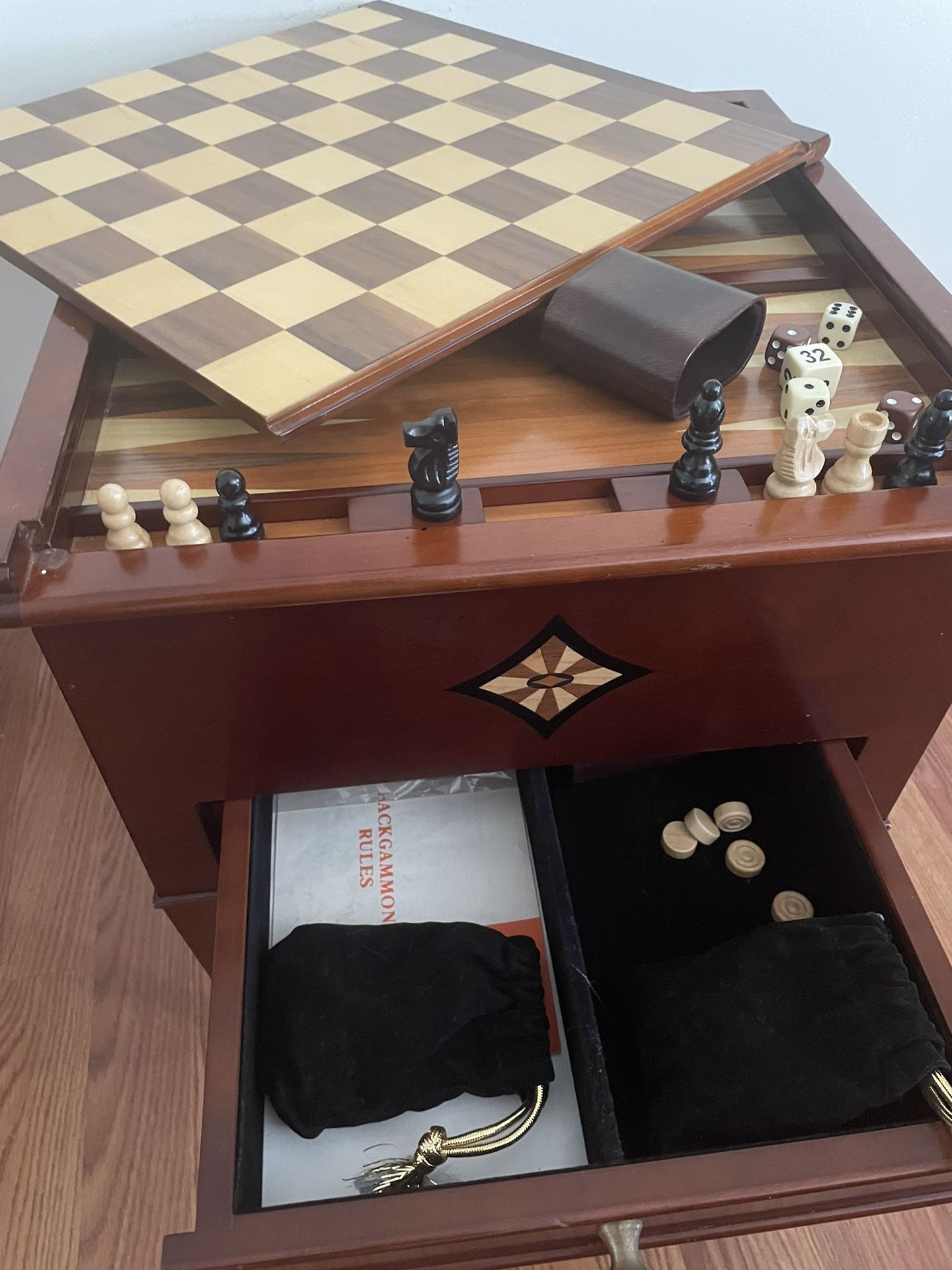 Game Table!! Checkers,  Chess, Backgammon