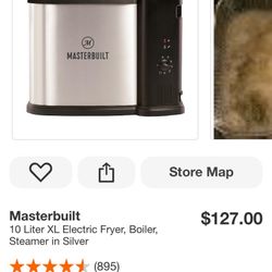 Masterbuilt 10 Liter XL Electric Fryer, Boiler, Steamer in Silver