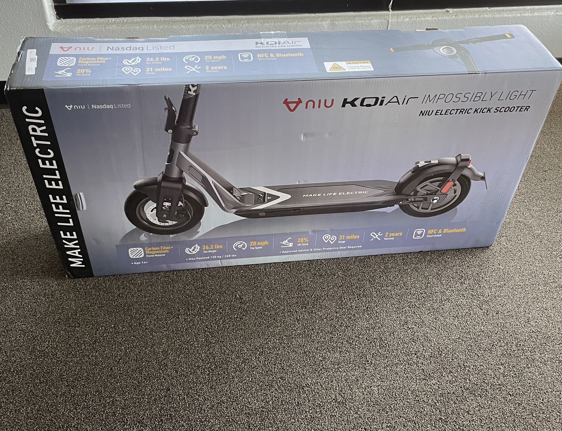 KQI Air electric scooter ultra lightweight 26lbs 20mph
