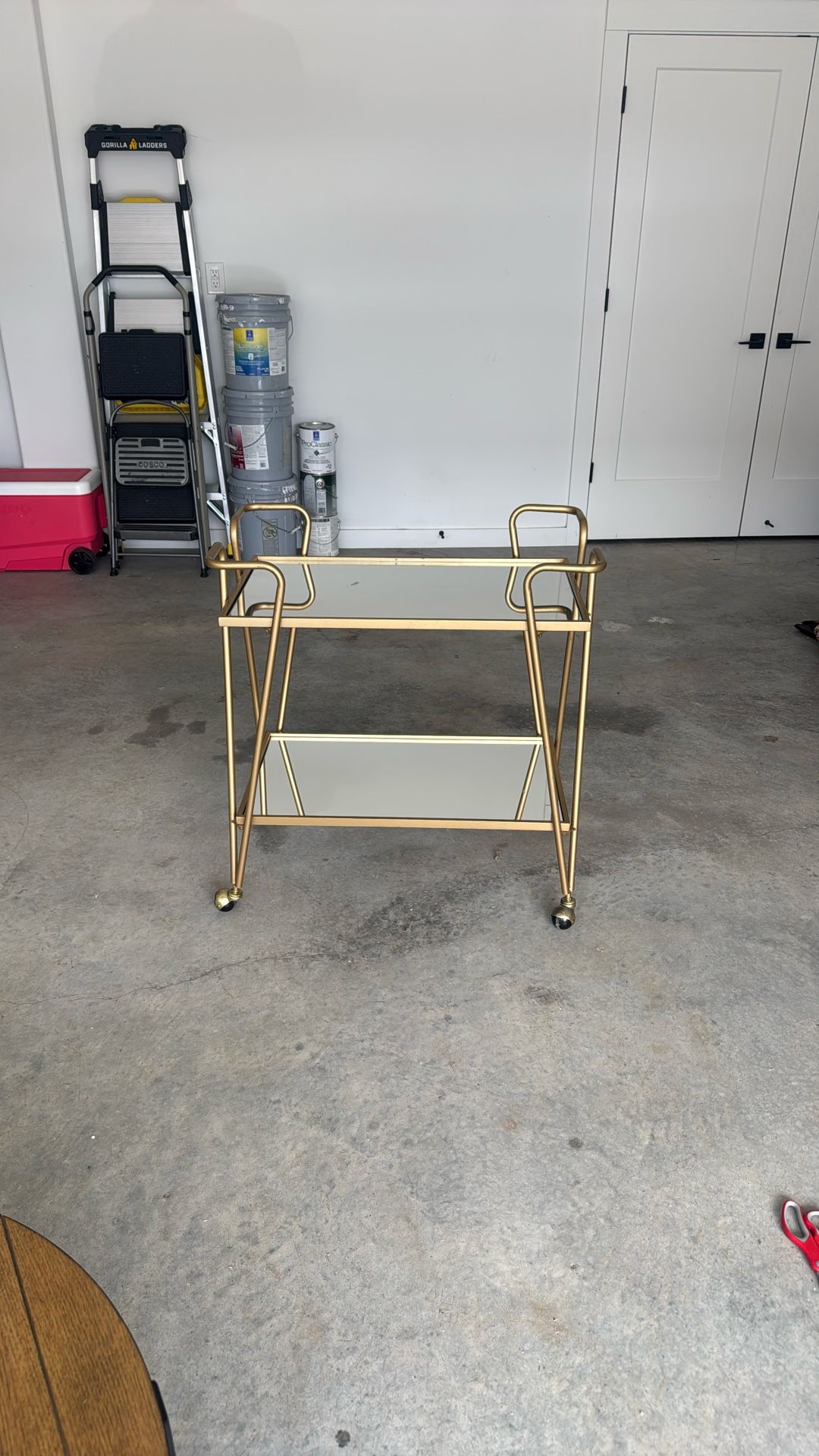 Art Deco rolling Mirror Bar Cart