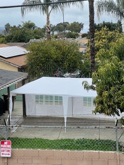 10'x20' Outdoor Party Tent, Large Wedding Birthday Tents for Parties, White Canopy Tent with 6 Removable &@used