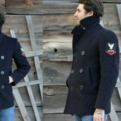 Navy Peacoat in Pure Wool