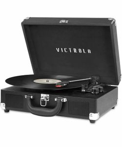 NEW in Box Victrola 3-Speed Bluetooth Suitcase Record Player - Black