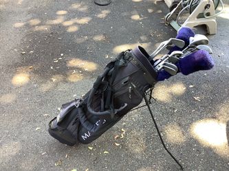 Black Golf Stand Bag with Clubs