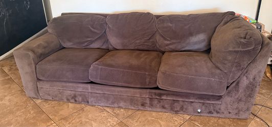 Brown Sectional and  2 Lamps