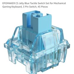 EPOMAKER CS Jelly Blue Tactile Switch Set for Mechanical Gaming Keyboard, 3 Pin Switch, 45 Pieces