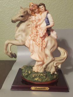 Vintage Leonardo Collection Porcelain Couple & Horse Figurine