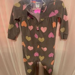 Baby Heart Fleece Jumpsuit 