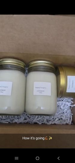 SweetpThingsCo Lavender Candles 16oz & 8oz– Set of 3