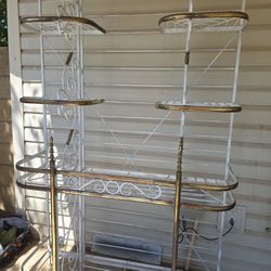 Brass And Wrought Iron Bakers Rack 
