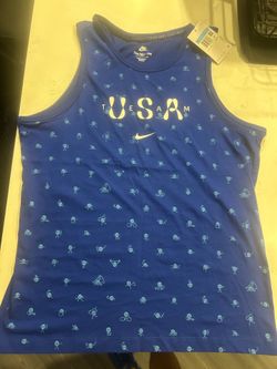 New Nike Team USA Club Tank Top Blue & White Men’s Size Medium
