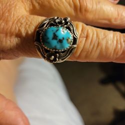 VintageSterling Native American  Turquoise Ring