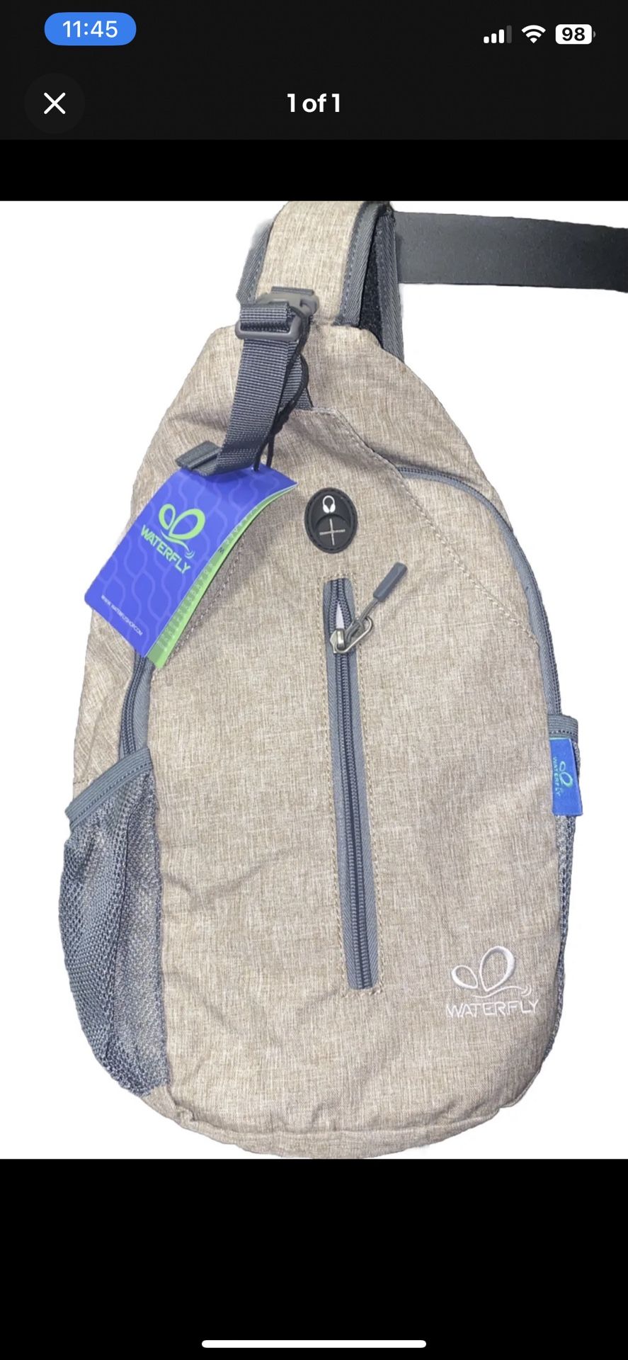 WATERFLY Crossbody Sling Backpack Sling Bag Travel Hiking Chest Bag Daypack