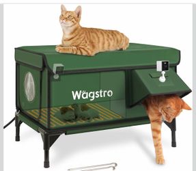 New Large Army Green Heated Small Animal House with camera and heating element for winter months
