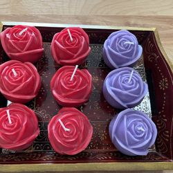 Rose Candles Handmade New