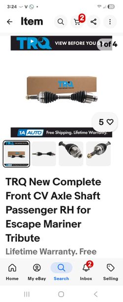 TRQ Complete Front CV Axle Shaft Passenger RH Compatible with Escape Mariner Tribute