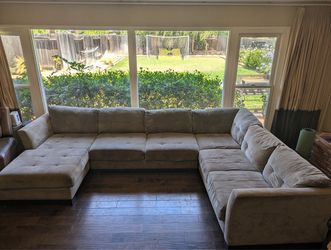 Large Gray U-Shaped Sectional Sofa – $200 OBO