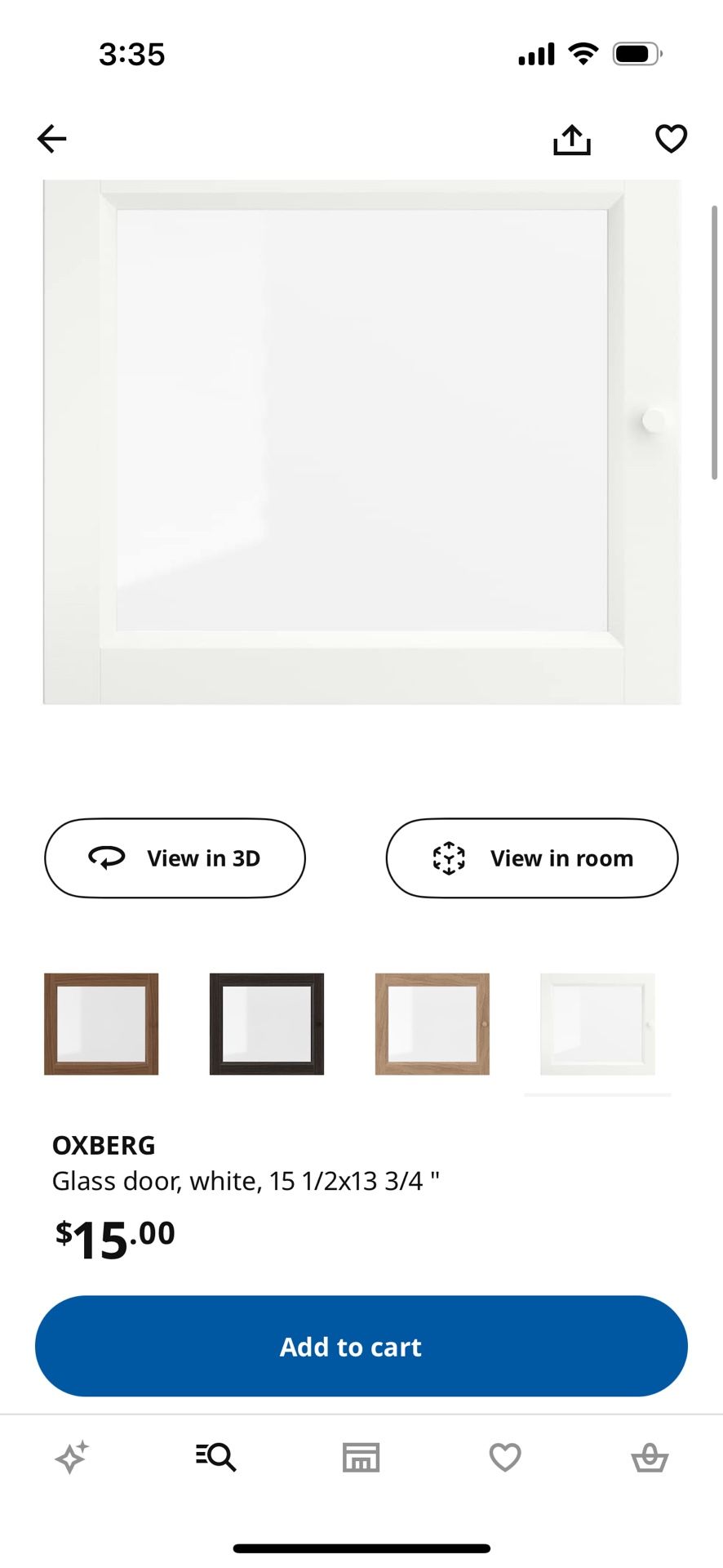 White IKEA Oxberg Glass Door For Billy Bookcase Extension
