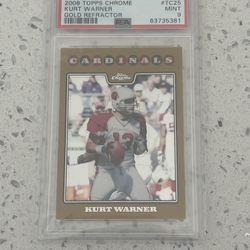 2008 Topps Chrome Kurt Warner Gold Refractor PSA 9