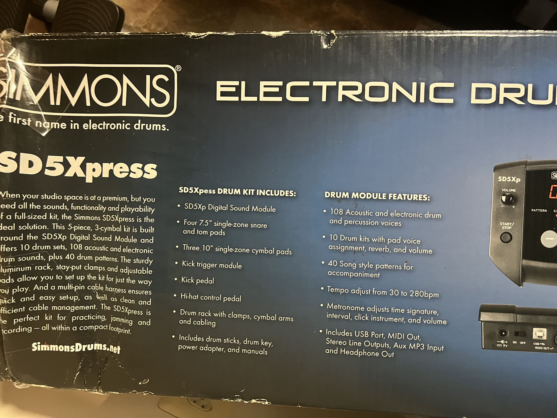 Simmons SD5Xpress Drum Set -- Very Gently Used