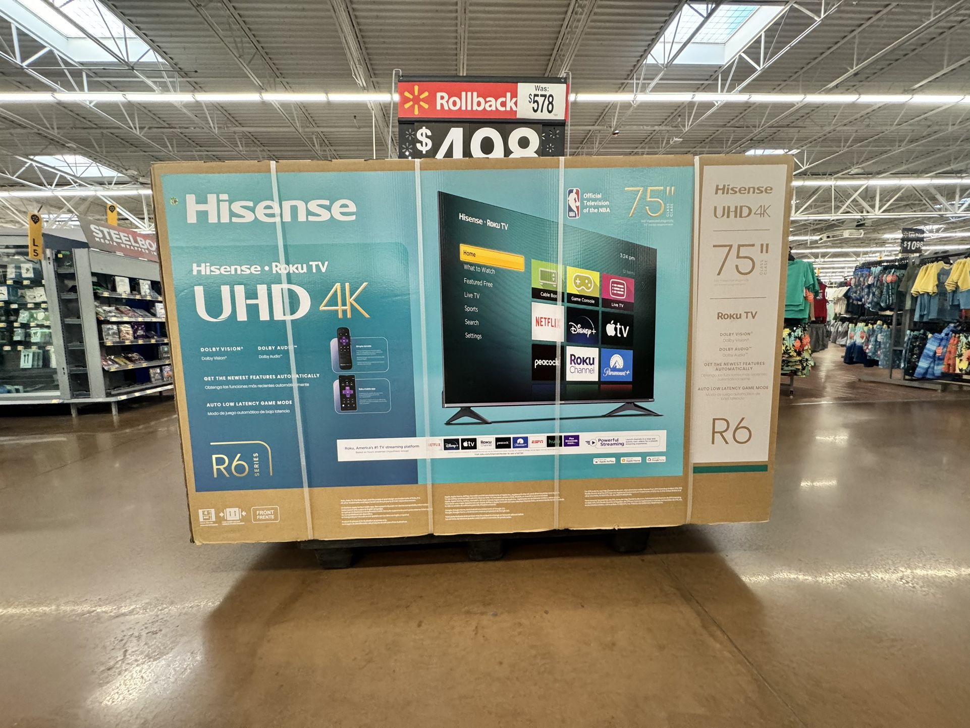 75” Hisense Smart 4K Led Uhd Tv 