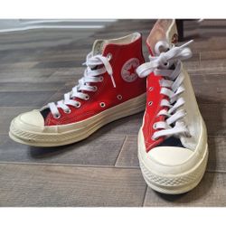Converse High-Tops Two-Toned Red & White Women's 9