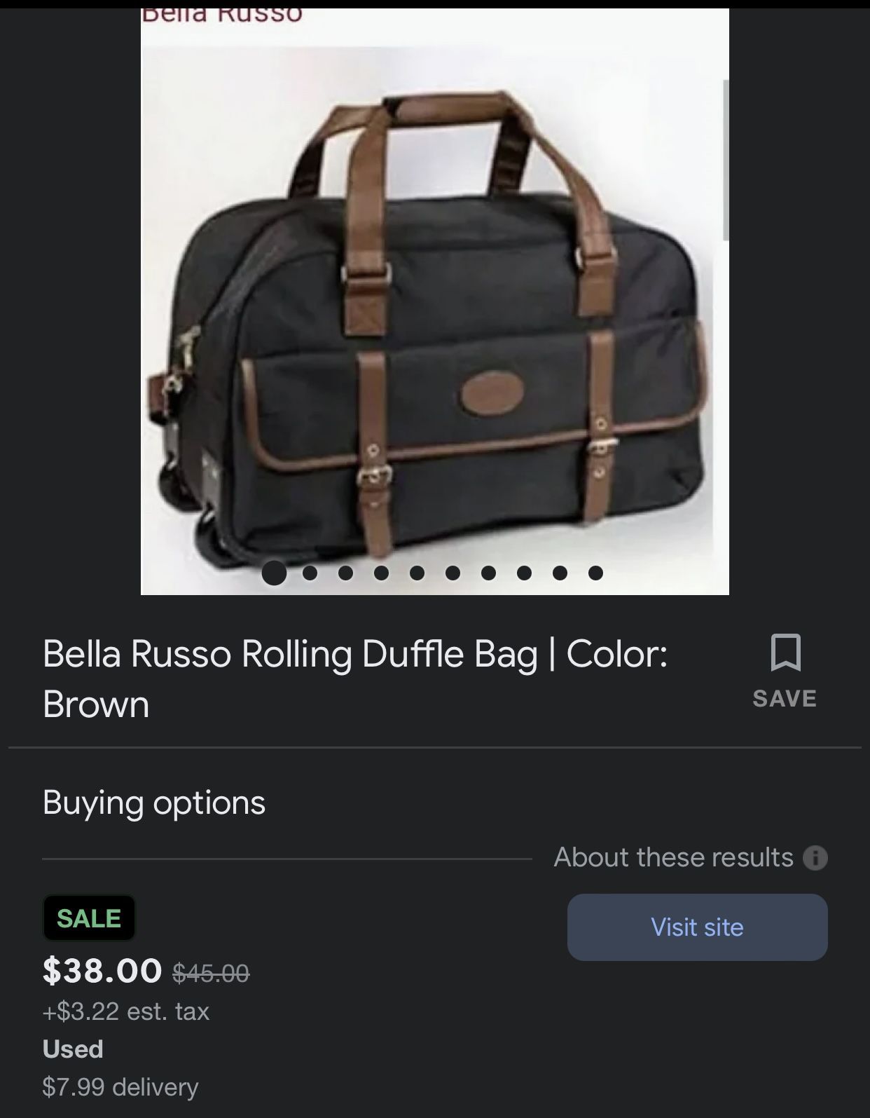 Bella Russo Duffel Bag With Wheels 