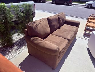Brown Microfiber Two-Seat Loveseat Sofa