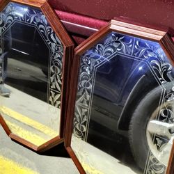 Set Of Two Vintage Mirrors 
