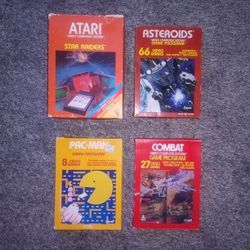 Atari 2600 Games Lot of 4 in Box + Touch Pad Tested and Working See Pics 