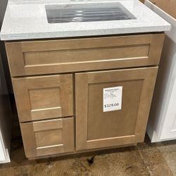 30 inch Natural Wood Bathroom Vanity