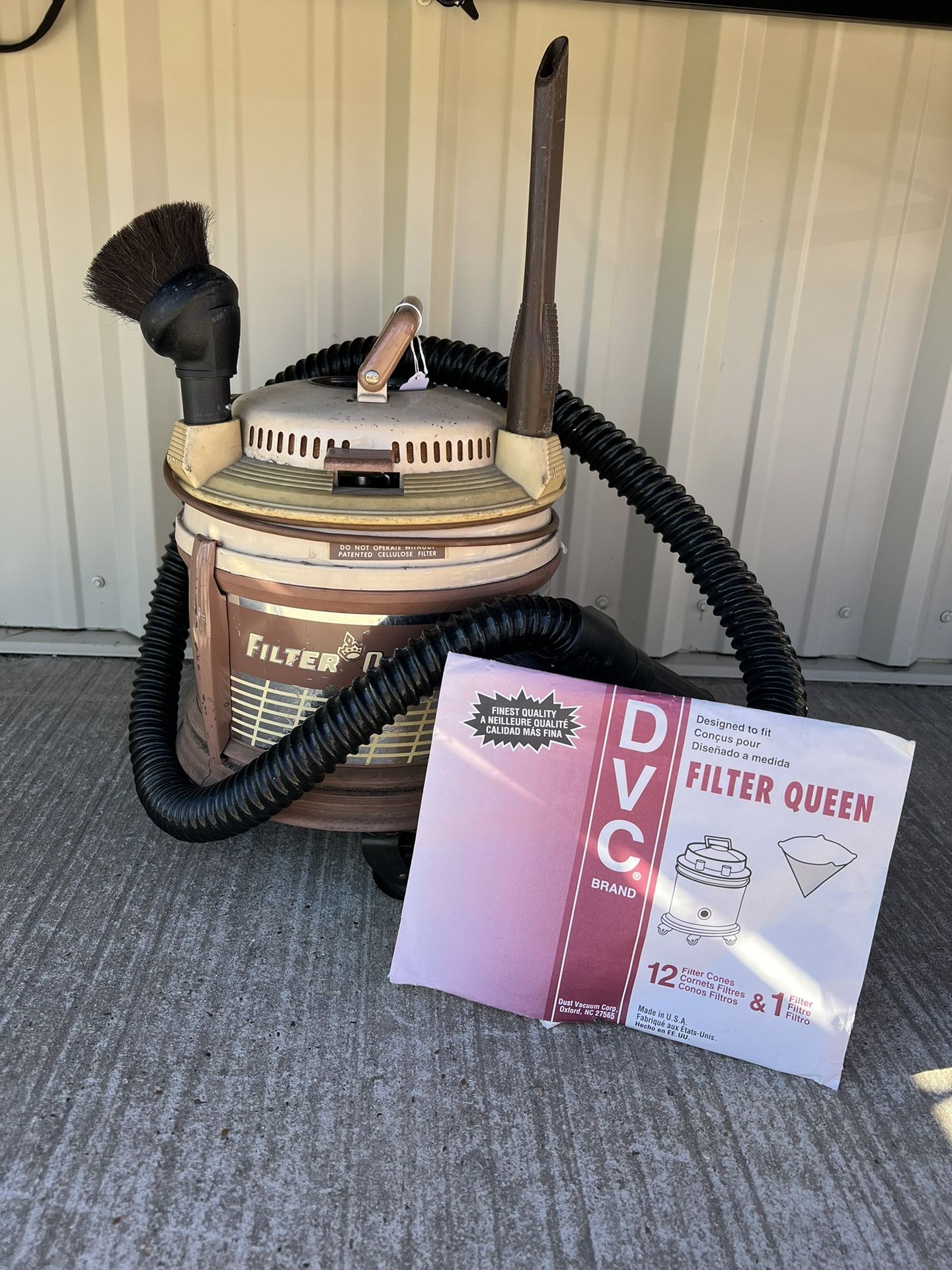 Vintage Filter Queen Vacuum Cleaner With 2 Attachments and New Filters