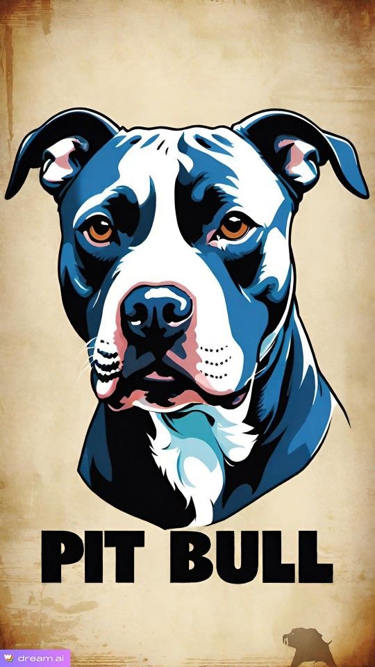 Pit Bull Dog Print