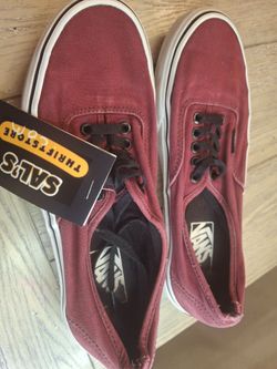 Vans Authentic low-top sneakers "Port Royale" maroon Men's Size 7 Women 9 White