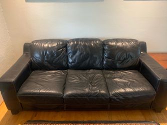 Black leather couch