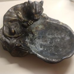 Brass Cast iron Dog Ash Tray Or Decor